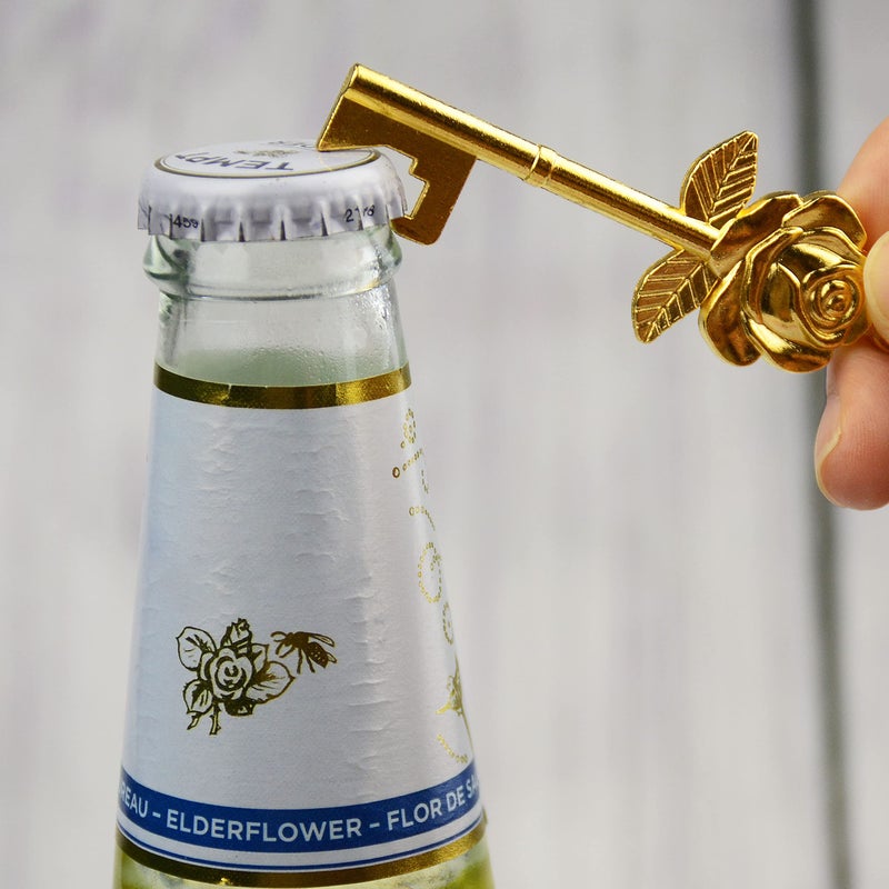 Makhry 50 Set Skeleton Rose Key Bottle Openers with Candy Box In Antique Vintage Style Escort Tags French Ribbon As A Gift Souvenir At Wedding Party Supplies (Antique Gold) - Image 3